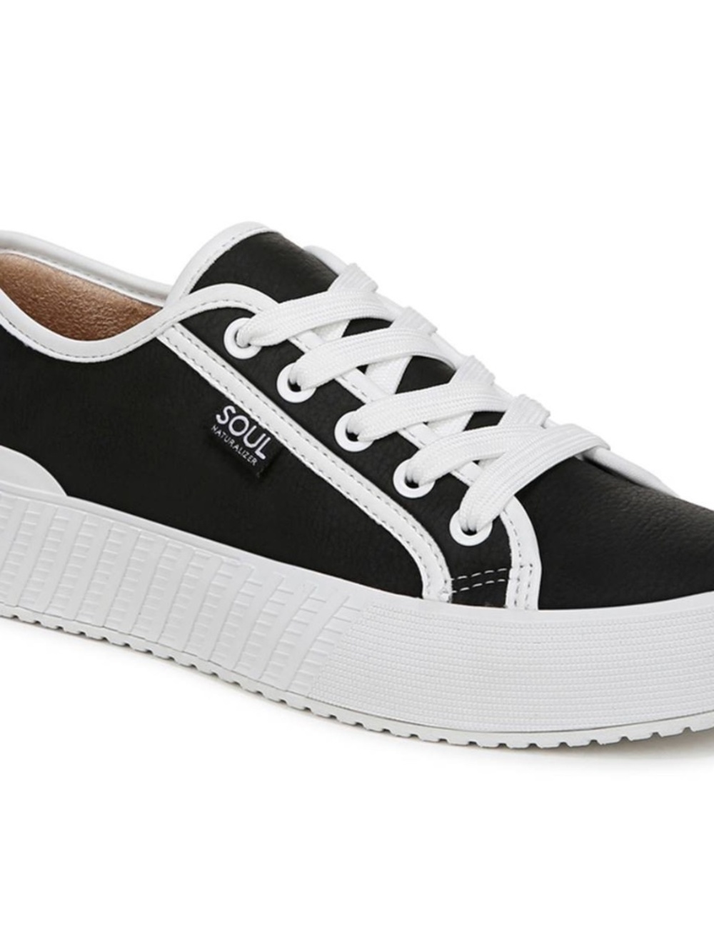 Soul Naturalizer Women's Iliana Lace up Sneakers (Black Faux Leather)